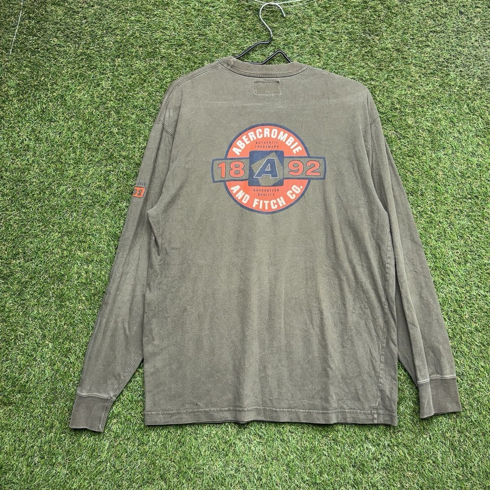 Vintage Y2k Abercrombie & Fitch Shirt Mens Small Olive Green Long Sleeve y2k